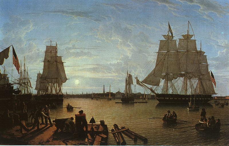 Robert Salmon Boston Harbor as seen from Constitution Wharf oil painting picture